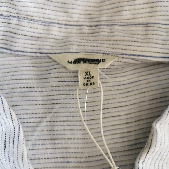 Max Studio White & Blue Pinstriped Dress Size XL - Picture 6 of 11